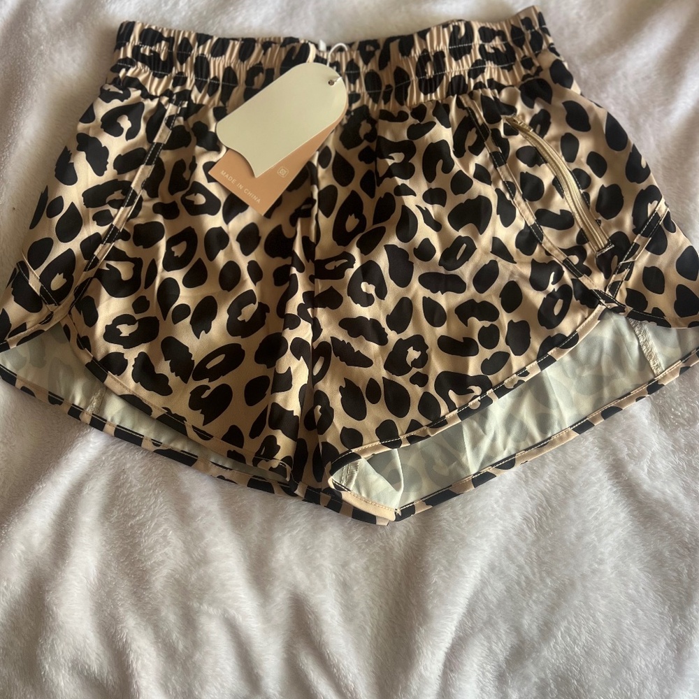 Cheetah print athletic shorts